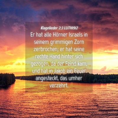 Picture 04 - Klagelieder 2:3 LUTH1912 - Er hat alle Hörner Israels in seinem grimmigen - Bible Verse Picture
