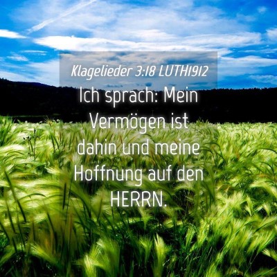 Picture 04 - Klagelieder 3:18 LUTH1912 - Ich sprach: Mein Vermögen ist dahin und meine - Bible Verse Picture