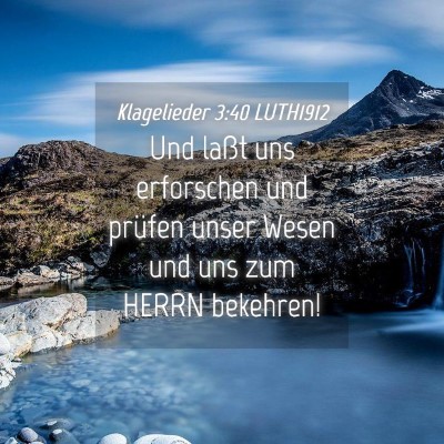 Picture 04 - Klagelieder 3:40 LUTH1912 - Und laßt uns erforschen und prüfen unser Wesen - Bible Verse Picture
