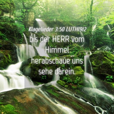 Picture 04 - Klagelieder 3:50 LUTH1912 - bis der HERR vom Himmel herabschaue uns sehe - Bible Verse Picture
