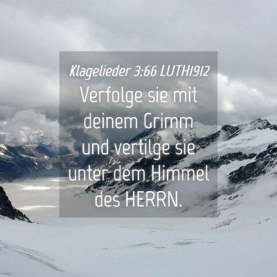 Picture 04 - Klagelieder 3:66 LUTH1912 - Verfolge sie mit deinem Grimm und vertilge sie - Bible Verse Picture