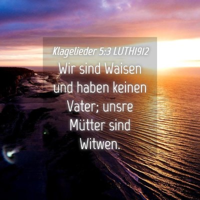 Picture 04 - Klagelieder 5:3 LUTH1912 - Wir sind Waisen und haben keinen Vater; unsre - Bible Verse Picture