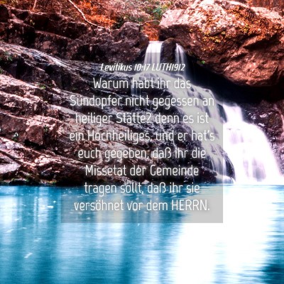 Picture 04 - Levitikus 10:17 LUTH1912 - Warum habt ihr das Sündopfer nicht gegessen an - Bible Verse Picture