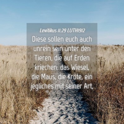 Picture 04 - Levitikus 11:29 LUTH1912 - Diese sollen euch auch unrein sein unter den - Bible Verse Picture