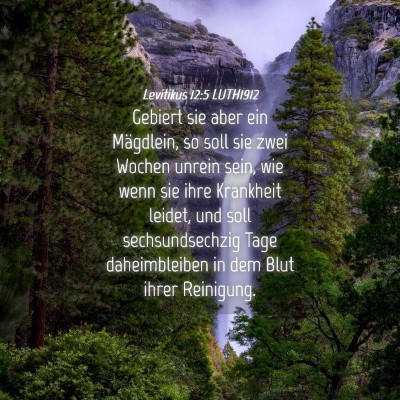 Picture 04 - Levitikus 12:5 LUTH1912 - Gebiert sie aber ein Mägdlein, so soll sie zwei - Bible Verse Picture