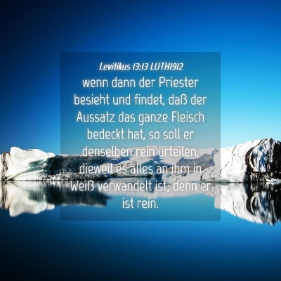 Picture 04 - Levitikus 13:13 LUTH1912 - wenn dann der Priester besieht und findet, daß - Bible Verse Picture