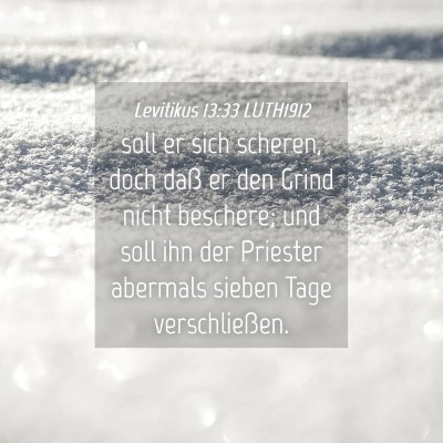 Picture 04 - Levitikus 13:33 LUTH1912 - soll er sich scheren, doch daß er den Grind - Bible Verse Picture