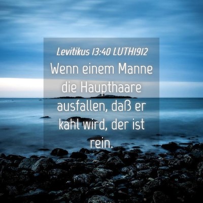 Picture 04 - Levitikus 13:40 LUTH1912 - Wenn einem Manne die Haupthaare ausfallen, daß - Bible Verse Picture