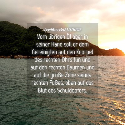 Picture 04 - Levitikus 14:17 LUTH1912 - Vom übrigen Öl aber in seiner Hand soll er dem - Bible Verse Picture
