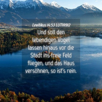 Picture 04 - Levitikus 14:53 LUTH1912 - Und soll den lebendigen Vogel lassen hinaus vor - Bible Verse Picture