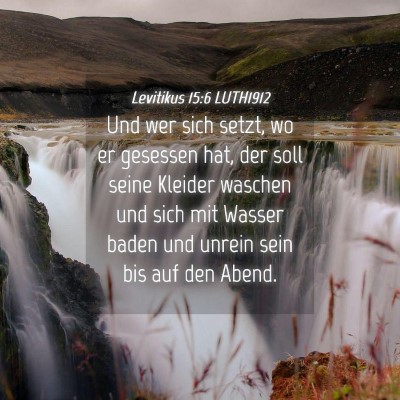 Picture 04 - Levitikus 15:6 LUTH1912 - Und wer sich setzt, wo er gesessen hat, der soll - Bible Verse Picture