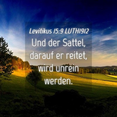 Picture 04 - Levitikus 15:9 LUTH1912 - Und der Sattel, darauf er reitet, wird unrein - Bible Verse Picture