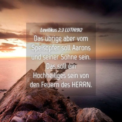 Picture 04 - Levitikus 2:3 LUTH1912 - Das übrige aber vom Speisopfer soll Aarons und - Bible Verse Picture