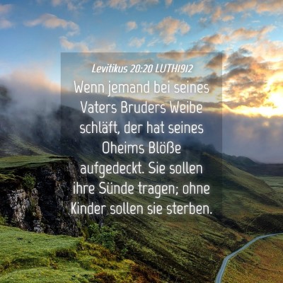 Picture 04 - Levitikus 20:20 LUTH1912 - Wenn jemand bei seines Vaters Bruders Weibe - Bible Verse Picture