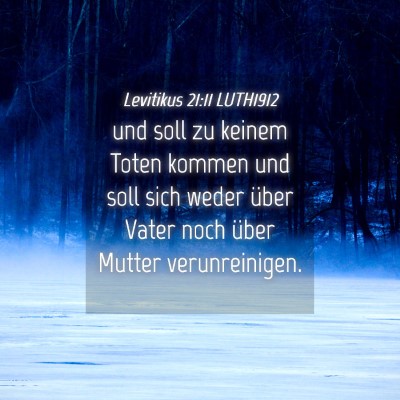 Picture 04 - Levitikus 21:11 LUTH1912 - und soll zu keinem Toten kommen und soll sich - Bible Verse Picture