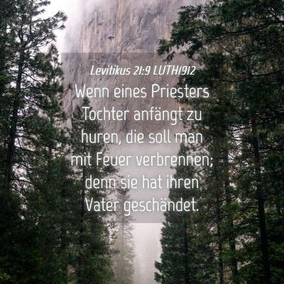 Picture 04 - Levitikus 21:9 LUTH1912 - Wenn eines Priesters Tochter anfängt zu huren, - Bible Verse Picture
