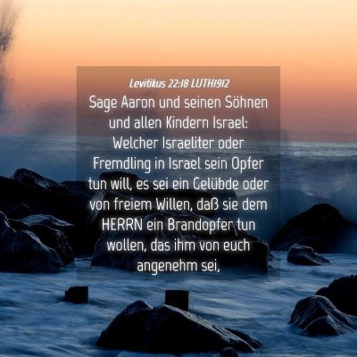 Picture 04 - Levitikus 22:18 LUTH1912 - Sage Aaron und seinen Söhnen und allen Kindern - Bible Verse Picture