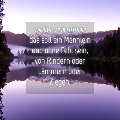 Picture 04 - Levitikus 22:19 LUTH1912 - das soll ein Männlein und ohne Fehl sein, von - Bible Verse Picture