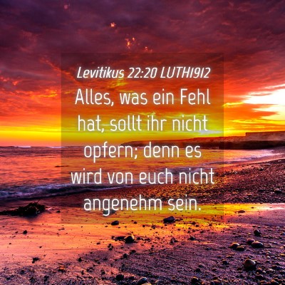Picture 04 - Levitikus 22:20 LUTH1912 - Alles, was ein Fehl hat, sollt ihr nicht opfern; - Bible Verse Picture