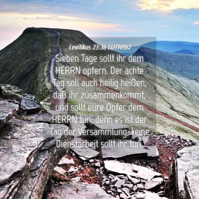 Picture 04 - Levitikus 23:36 LUTH1912 - Sieben Tage sollt ihr dem HERRN opfern. Der achte - Bible Verse Picture