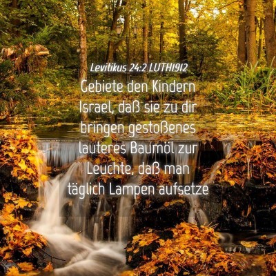 Picture 04 - Levitikus 24:2 LUTH1912 - Gebiete den Kindern Israel, daß sie zu dir - Bible Verse Picture