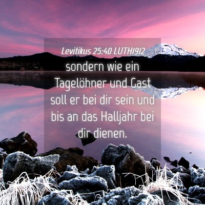 Picture 04 - Levitikus 25:40 LUTH1912 - sondern wie ein Tagelöhner und Gast soll er bei - Bible Verse Picture