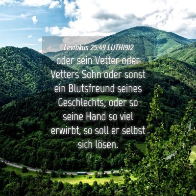 Picture 04 - Levitikus 25:49 LUTH1912 - oder sein Vetter oder Vetters Sohn oder sonst ein - Bible Verse Picture