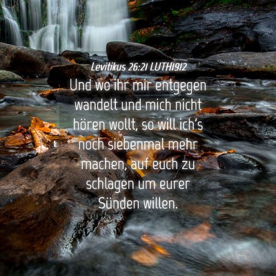 Picture 04 - Levitikus 26:21 LUTH1912 - Und wo ihr mir entgegen wandelt und mich nicht - Bible Verse Picture