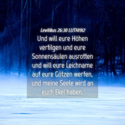 Picture 04 - Levitikus 26:30 LUTH1912 - Und will eure Höhen vertilgen und eure - Bible Verse Picture