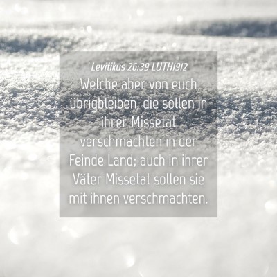 Picture 04 - Levitikus 26:39 LUTH1912 - Welche aber von euch übrigbleiben, die sollen in - Bible Verse Picture