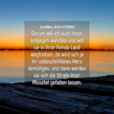 Picture 04 - Levitikus 26:41 LUTH1912 - Darum will ich auch ihnen entgegen wandeln und - Bible Verse Picture