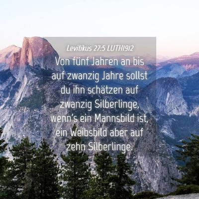 Picture 04 - Levitikus 27:5 LUTH1912 - Von fünf Jahren an bis auf zwanzig Jahre sollst - Bible Verse Picture