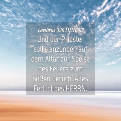 Picture 04 - Levitikus 3:16 LUTH1912 - Und der Priester soll's anzünden auf dem Altar - Bible Verse Picture