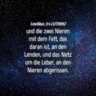 Picture 04 - Levitikus 3:4 LUTH1912 - und die zwei Nieren mit dem Fett, das daran ist, - Bible Verse Picture