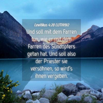 Picture 04 - Levitikus 4:20 LUTH1912 - Und soll mit dem Farren tun, wie er mit dem - Bible Verse Picture