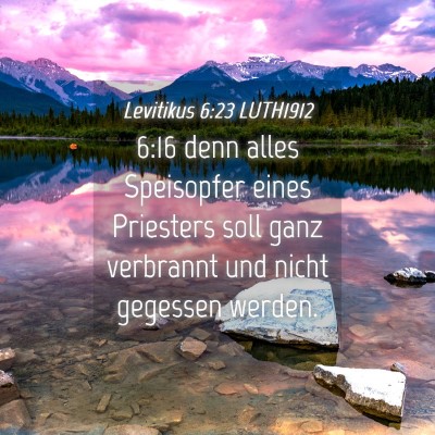Picture 04 - Levitikus 6:23 LUTH1912 - 6:16 denn alles Speisopfer eines Priesters soll - Bible Verse Picture