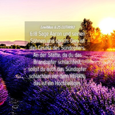 Picture 04 - Levitikus 6:25 LUTH1912 - 6:18 Sage Aaron und seinen Söhnen und sprich: - Bible Verse Picture