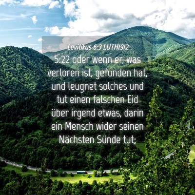 Picture 04 - Levitikus 6:3 LUTH1912 - 5:22 oder wenn er, was verloren ist, gefunden - Bible Verse Picture