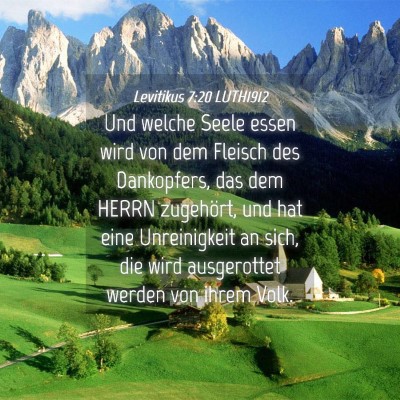 Picture 04 - Levitikus 7:20 LUTH1912 - Und welche Seele essen wird von dem Fleisch des - Bible Verse Picture