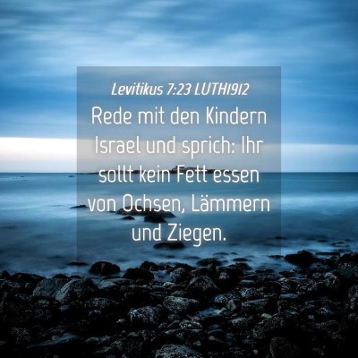 Picture 04 - Levitikus 7:23 LUTH1912 - Rede mit den Kindern Israel und sprich: Ihr sollt - Bible Verse Picture
