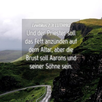 Picture 04 - Levitikus 7:31 LUTH1912 - Und der Priester soll das Fett anzünden auf dem - Bible Verse Picture
