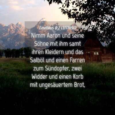 Picture 04 - Levitikus 8:2 LUTH1912 - Nimm Aaron und seine Söhne mit ihm samt ihren - Bible Verse Picture
