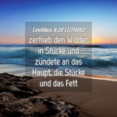 Picture 04 - Levitikus 8:20 LUTH1912 - zerhieb den Widder in Stücke und zündete an das - Bible Verse Picture