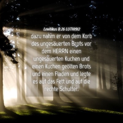 Picture 04 - Levitikus 8:26 LUTH1912 - dazu nahm er von dem Korb des ungesäuerten Brots - Bible Verse Picture