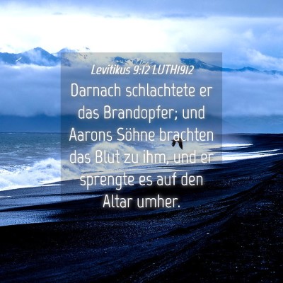 Picture 04 - Levitikus 9:12 LUTH1912 - Darnach schlachtete er das Brandopfer; und Aarons - Bible Verse Picture