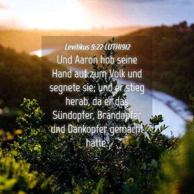 Picture 04 - Levitikus 9:22 LUTH1912 - Und Aaron hob seine Hand auf zum Volk und segnete - Bible Verse Picture