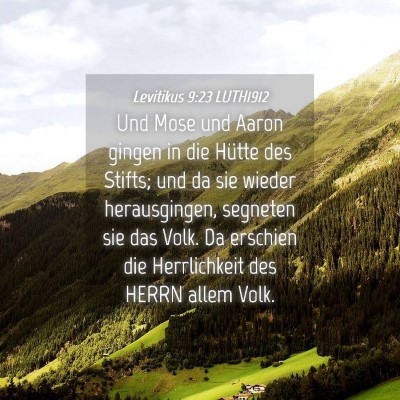 Picture 04 - Levitikus 9:23 LUTH1912 - Und Mose und Aaron gingen in die Hütte des - Bible Verse Picture
