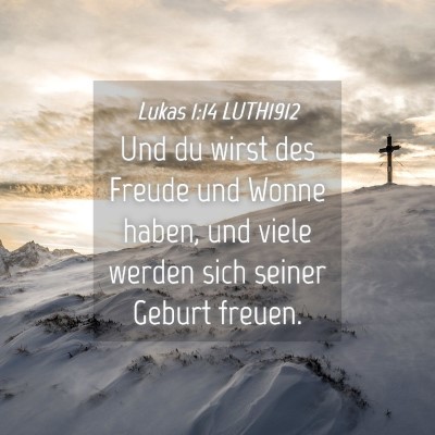 Picture 04 - Lukas 1:14 LUTH1912 - Und du wirst des Freude und Wonne haben, und - Bible Verse Picture