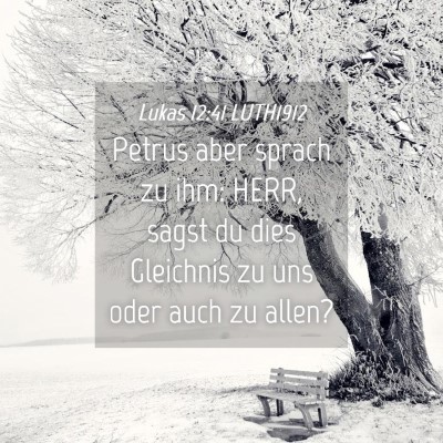 Picture 04 - Lukas 12:41 LUTH1912 - Petrus aber sprach zu ihm: HERR, sagst du dies - Bible Verse Picture