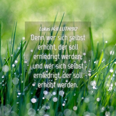 Picture 04 - Lukas 14:11 LUTH1912 - Denn wer sich selbst erhöht, der soll erniedrigt - Bible Verse Picture